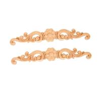 Cabilock 2 pièces Appliques Bois Sculpté Décoratif Moulures Bois Massif Ornements Relief pour Projets DIY Décoration Murale et Meubles