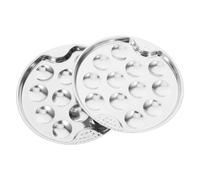 Cabilock 2 pièces Assiette Escargots Inox Polyvalente pour Barbecue et Cuisson Uniforme Plat pour Crevettes Viandes et Œufs Lot