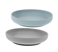Cabilock 2 pièces Assiettes à Ventouse Silicone Antidérapantes Assiettes Repas Incassables Débordement pour Personnes Âgées et Handicapées Plaque Réutilisable avec Base Stable pour Maison