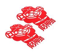 Cabilock 2 Pièces Autocollants de Porte Chinois pour Nouvel an Dragon Décorations Printemps Feng Shui Motif Richesse Stickers Muraux Festifs pour Salon Chambre