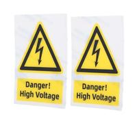 Cabilock 2 pièces Autocollants Vinyle Haute Tension Étiquette de Sécurité Triangle Jaune Autocollant Avertissement Électrique pour Usage Intérieur Extérieur