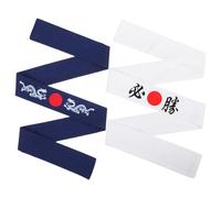 Cabilock 2 Pièces Bandeau Japonerie de Karaté en Coton 100cm, Sensation Douce et Fixation des Cheveux, Style Bushido pour Sports et Entraînements, Design Créatif et Élégant