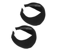 Cabilock 2 pièces Bandeau Large Antidérapant Tissu Tricoté pour Femme Serre-tête Élégant et Confortable Accessoire Cheveux Polyvalent pour Toutes Occasions Lot de Noir