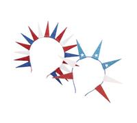 Cabilock 2 pièces Bandeau Of July avec Couronne Étoile Américaine Accessoire Confortable pour Élections Patriotiques et Événements Caritatifs