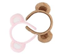 Cabilock 2 pièces Bandeau Oreilles Ours Doux Peluche pour Lavage Visage et Maquillage Accessoire Cheveux Confortable et Polyvalent pour Femmes