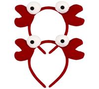 Cabilock 2 Pièces Bandeaux de Cosplay en Coton Rouge de Crabe, Légers et Confortables pour Fête Halloween et Déguisement Cosplay