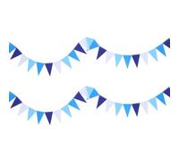 Cabilock 2 pièces Banderole Triangle Mini Feutre Bleu et Lot de Fanions Suspendus pour Décoration de Fête Mariage Anniversaire et Chambre