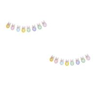 Cabilock 2 Pièces Bannière de Pâques Décorative avec Lettrage et Design Oeuf Accessoire de Fête pour de Pâques