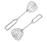 Cabilock 2 pièces Batteur à Œufs Inox Rotatif Multifonction pour Cuisine Mélangeur Rapide pour Œufs Crème et Farine Ustensile Rouille pour Pâtisserie et Préparation Maison