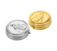 Cabilock 2 Pièces Boîte à Bijoux Religieuse Coffret de Rangement pour Chapelet Catholique Boîte Souvenir pour Première Communion Organiseur Compact pour Bijoux et Petits Objets