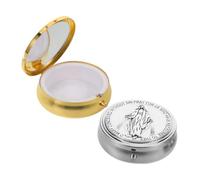 Cabilock 2 Pièces Boîte à Bijoux Religieuse Vintage Coffret Rangement Chapelet pour Communion Organisateur pour Bijoux Anneaux et Souvenirs Religieux