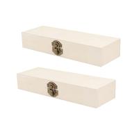 Cabilock 2 Pièces Boîte à Crayons en Bois pour Étudiants, Style Rétro Beige | Finition Polie et Arrondie, Rangement pour DIY et Papeterie, Design Simple, Prise en Main Douce