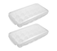 Cabilock 2 Pièces Boîte à Œufs Empilable en Plastique avec Couvercle Transparent pour Réfrigérateur, Rangement Pratique et Nettoyage Facile, Gestion Cuisine