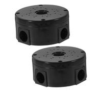Cabilock 2 pièces Boîte de Jonction Ronde Étanche Plastique Boîtier Électrique Extérieur Résistant Rangement Câbles Multiple pour Caméra Surveillance Extérieure