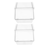 Cabilock 2 Pièces Boîte de Rangement Empilable Plastique Design Modulaire | Grosse Capacité Antidéformation Gain de Place Ouverture Frontale Élégante pour Comptoir la Cuisine