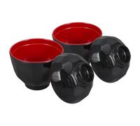 Cabilock 2 Pièces Bol à Soupe en Plastique avec Couvercle 180ml Japonerie | Vaisselle Traditionnelle Japonaise, Usage Maison ou Cantine, Conservation de Chaleur, Compatible Micro-ondes