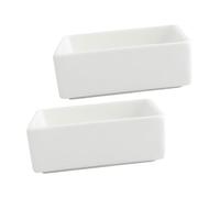 Cabilock 2 Pièces Bol Carré Céramique Chaleur pour Dessert et Sauce Petit Plat de Service Élégant pour Apéritifs et Design Moderne