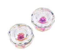 Cabilock 2 pièces Bol Verre Couvercle pour Nail Art Lot Bol Cristal Octogonal avec Couvercle Récipient pour Mélange Liquide et Poudre Outil Professionnel pour Salon et Manucure Personnelle