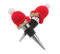 Cabilock 2 Pièces Bouche de vin de chapeau de Noël chapeau bouchon de bouteille bouchons de vin décoratifs Gift Wine Stopper économiseur de bouteille alliage d'aluminium