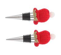 Cabilock 2 Pièces Bouche de vin de chapeau de Noël Gift Wine Stopper bouchon de bouteille de boisson bouchon de bouteille de vin de fête scellant de haut fil