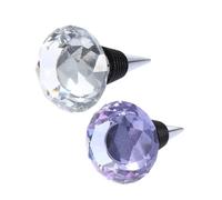 Cabilock 2 Pièces Bouchons de Bouteille de Vin Cristal Lot Bouchons Décoratifs Transparent pour Conserver Vos Vins et Votre Décor Cuisine Salle à Manger