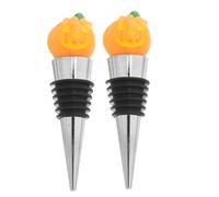 Cabilock 2 Pièces Bouchons de Bouteille Halloween Résine avec Citrouille Bouchons Étanches pour de Vin Décoration Automnale pour Fête et