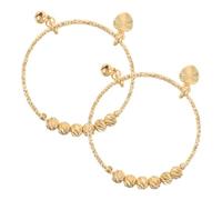 Cabilock 2 Pièces Bracelet Bébé en Cuivre Or Structure à Perles Push Pull, Design Élégant et Confortable pour Protéger la Peau Délicate, pour Fêtes D'anniversaire