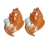 Cabilock 2 Pièces Caches Boulons Carpe Céramique Décoratifs Poisson Cache Vis pour Fond de Cuvette Design Unique Poisson DIY Facile Installation pour Salle de Bain