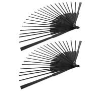 Cabilock 2 Pièces Cadre en Bois Pliant pour Éventail à Main Noir, 25 Nervures, Structure à Tenon et Mortaise, Portable et Décoratif, pour Projets d'art Traditionnels