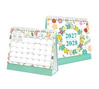 Cabilock 2 Pièces Calendrier de Bureau Botanique 2027-2028, Planificateur | Papier, Écriture Fluide et Résistante aux Bavures, Marquage des Jours Fériés, pour Bureau et Étude