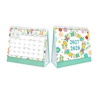 Cabilock 2 Pièces Calendrier de Bureau Botanique Décoratif Mensuel | Marquage des Jours Fériés, Écriture Fluide et Résistante aux Bavures, pour Bureau et Table D'étude