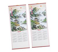 Cabilock 2 Pièces Calendrier Mural Traditionnel Chinois Année Du Serpent Double Date Lunaire et Grégorienne pour Bureau et Maison Décoration Nouvel An Chinois