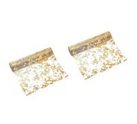 Cabilock 2 Pièces Chemin de table en maille dorée nappe de chemin de table pinces à nappe stand serviettes décoration cuisine home decor ornement de table nappe décorative polyester Golden