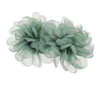 Cabilock 2 Pièces Clips à Chaussures en Tissu Vert Élégants Amovibles Fleuris Accessoires Décoratifs Polyvalents pour Femmes pour Occasions Spéciales et Soirées