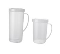 Cabilock 2 pièces Contenants à Lait Plastique avec Graduation pour Micro Ondes Jugs Mesureurs pour Café et Lait à Faciles à Nettoyer et Compatibles Cuisine Réutilisable