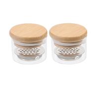 Cabilock 2 pièces Coupe à Ongles Verre avec Couvercle et Séparateur Acier Inoxydable Bol Liquide pour Manucure et Pratique Accessoire Nail Art pour Professionnels et Débutants