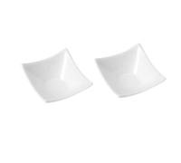 Cabilock 2 Pièces Coupelles Carrées Céramique Blanche Pure pour Sauce et Dips Apéritif Polyvalente pour Condiments et Snacks