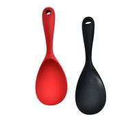 Cabilock 2 Pièces cuillère à riz manipuler des cuillères à riz cuillère de service à riz réutilisable poignée batterie cuisine batterie de cuisine Silicone Rice Spoon