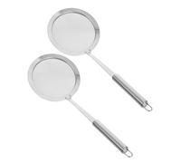 Cabilock 2 pièces Cuillère Écumoire Acier Inoxydable avec Maille Fine Mesh pour Filtrer Graisse Huile et Mousse Poignée Confortable pour Friture Soupe et Fondue