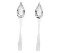 Cabilock 2 Pièces Cuillère Saucière Inox avec Bec Verseur Cuillère Sauce Ergonomique pour Décoration Service Sauces Desserts et Chocolat
