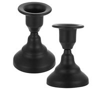 Cabilock 2 Pièces décoration Chandelier en Fer forgé bougeoirs Grand bougeoir Rustique Seul Ancien rétro Chandelier de Style européen bougeoir Simple détenteurs de chandelles Le Fer Noir