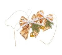 Cabilock 2 Pièces Décorations Cloches de Noël Pailletées avec Nœuds Sequins Dorés Suspensions Légères pour Sapin Guirlandes et Lot