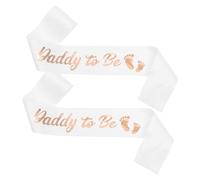 Cabilock 2 Pièces Écharpe Daddy To Be Décoration pour Shower Sash Confortable et Élégant pour Futur Papa Doré