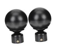 Cabilock 2 pièces Embouts Fonte pour Barre de Rideau Décorations Noires Mates pour Tringle Simple et Double Accessoires sans Perçage pour Décoration Intérieure
