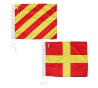 Cabilock 2 Pièces Ensemble de Drapeaux de Code International en Polyester pour Bateau et Navire, Design Standard Marin, Utilisation Rapide pour Décoration Nautique et Fête Marine
