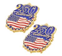 Cabilock 2 Pièces Épinglette Patriotique en Émail Alliage pour Jour de L'indépendance Américaine, Broche Commémorative Bleu pour Fêtes et Usage Quotidien