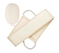 Cabilock 2 pièces Éponge Exfoliante Naturelle Loofah avec Sangle Dorsale Longue pour Bain et Exfoliation Douce et Nettoyage Profond Du Corps Convient Aux Peaux Sensibles