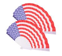 Cabilock 2 pièces Éventails Pliables Drapeau Américain Accessoire Patriotique et Compact pour Décoration Mariage Fête Jour de Indépendance Graduations