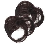 Cabilock 2 pièces Femme Dessus Perruque Cheveux Raides pour Femmes Accessoire Cheveux Léger et Confortable et Gris Perruque Haut Tête Doux et Naturel