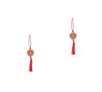 Cabilock 2 Pièces Feng Shui Copper Coin Lucky chanceux pièces de monnaie porte-malheur Pendentif de personnage de chance chinois pendentif pièce de cuivre chiffon